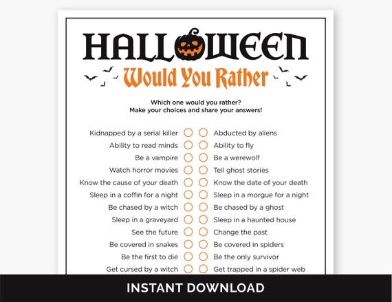 Halloween Would You Rather? - Interactive Game