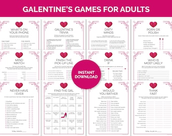 Galentine's Games for Adults, Printable Games Bundle for a Galentine's Day Party, Adult Galentines Day Games, Ladies Night Valentine's Games