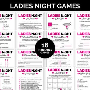 Ladies Night Games, Printable Game Bundle for a Girls&#39; Night, Girls&#39; Weekend, or Girls&#39; Trip, Fun Ladies Night Out Group Games for Adults