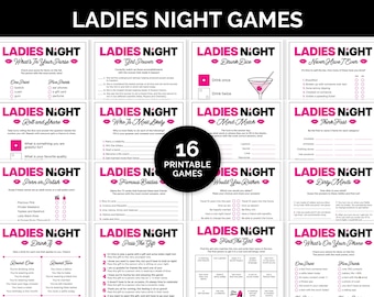 Ladies Night Games, Printable Game Bundle for a Girls&#39; Night, Girls&#39; Weekend, or Girls&#39; Trip, Fun Ladies Night Out Group Games for Adults
