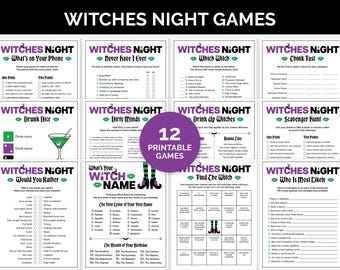 Witches Night Out Games, Printable Games Bundle for a Halloween Girls Night, Halloween Ladies Night Games for a Witch Party or Bachelorette