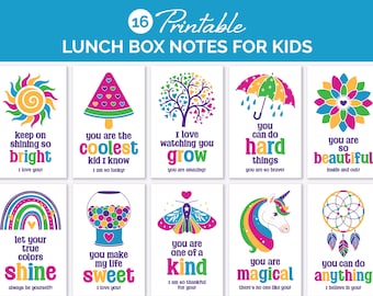 Printable Lunch Box Notes for Kids, Motivational Lunchbox Notes, Encouragement Cards for Tweens & Teens, Inspirational Lunch Notes from Mom