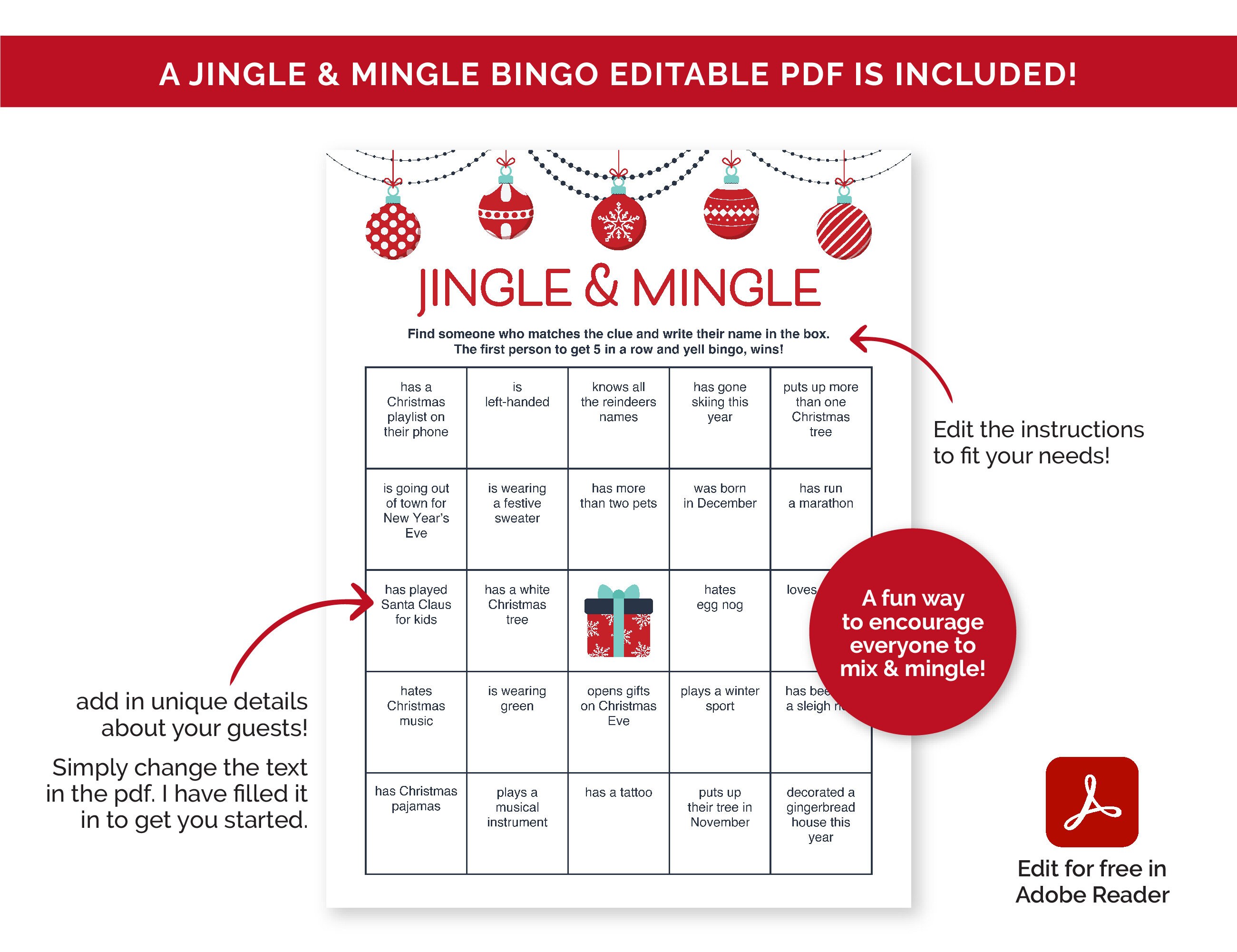 Christmas Party Games for Adults, Printable Holiday Party Games Bundle ...