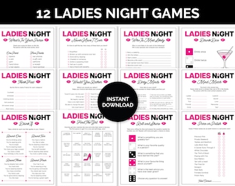 Ladies Night Games, Printable Game Bundle for a Girls&#39; Night, Girls&#39; Weekend, or Girls&#39; Trip, Fun Ladies Night Out Group Games for Adults