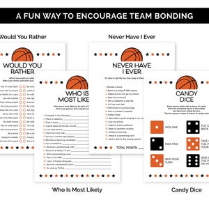 Basketball Games, Printable Games Bundle for a Basketball Team Party, Travel Basketball Team Building Games, Basketball Birthday Games. image 4