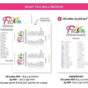 Fiesta Mexican Slang Game, Printable Trivia Game for a Fiesta Birthday ...