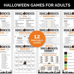 Halloween Party Games for Adults, Printable Games Bundle for a Halloween Office Party, Halloween Icebreaker Activities, Spooky Party Games