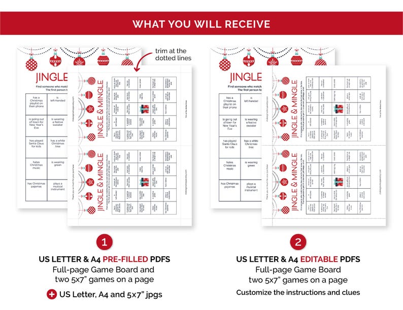 Editable Jingle and Mingle Bingo, Christmas Find the Guest Bingo Game ...