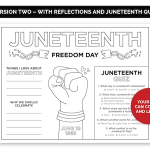Juneteenth Kids Coloring and Activities Page, Printable Kids Activity ...