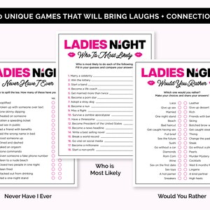 Ladies Night Games Printable Game Bundle for a Girls' - Etsy Canada