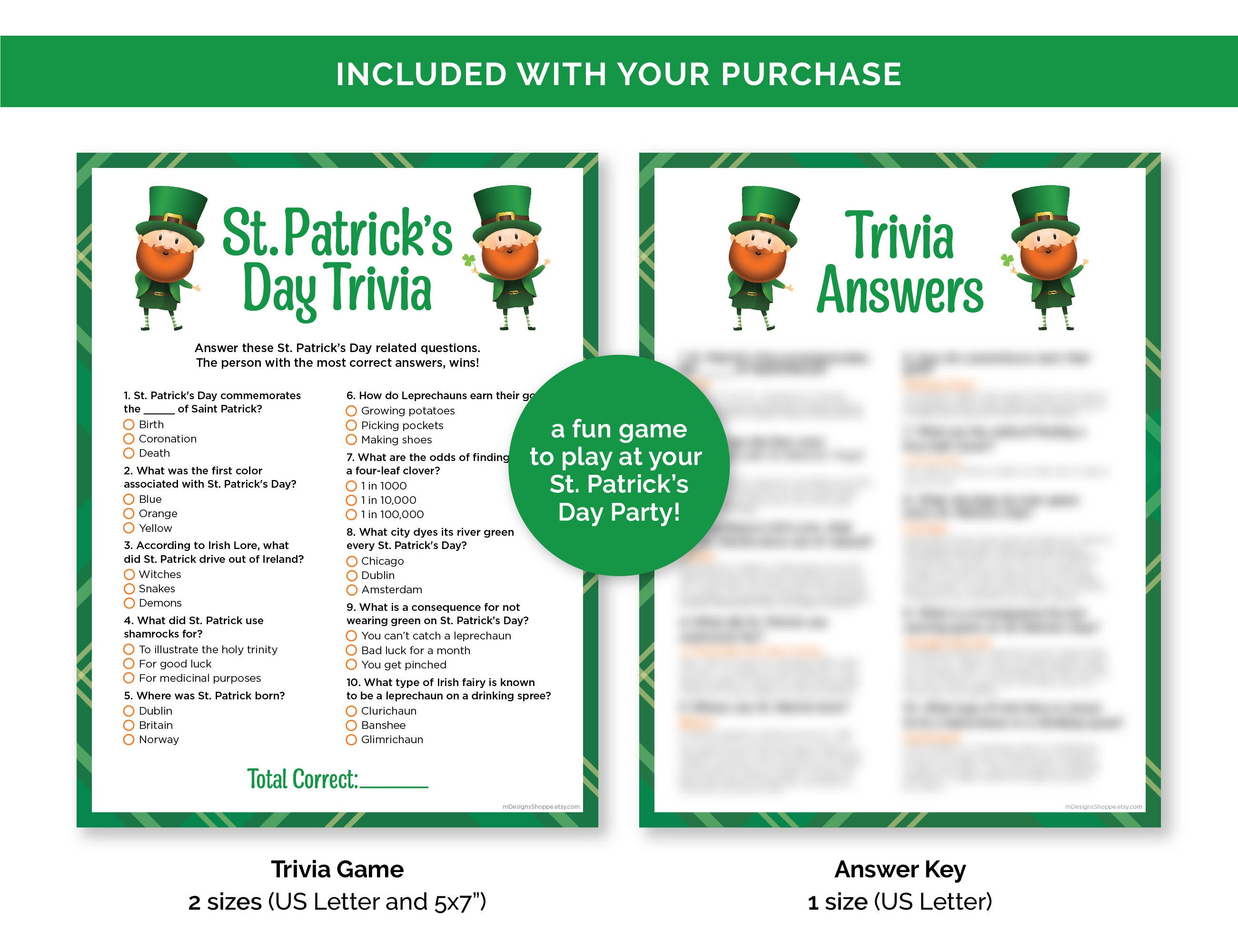 st pattys day quiz answers