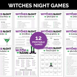 Witches Night Out Games, Printable Games Bundle for a Halloween Girls Night, Halloween Ladies Night Games for a Witch Party or Bachelorette