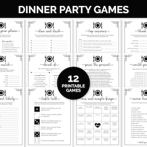 Dinner Party Games, Printable Game Bundle for a Work Dinner, Dinner Games for Adults, Dinner Table Icebreaker Games, Office Happy Hour Games