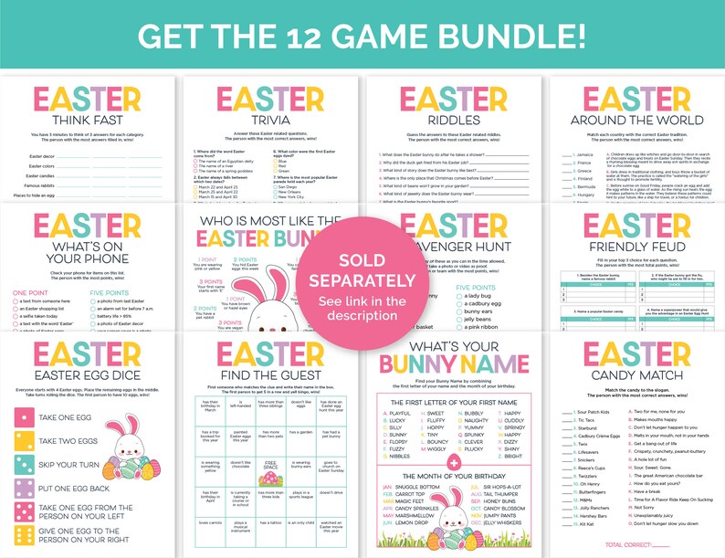 Easter Riddles, Printable Riddle Me This Game for a Family Easter Party ...