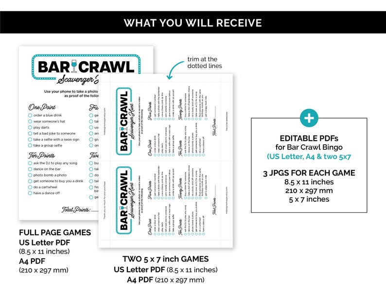 Bar Crawl Games, Printable Bar Hopping Games for a Birthday Bar Crawl — free download