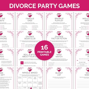 Divorce Party Games, Printable Game Bundle for a Breakup Party, Newly Single Ladies Night Games, Post Divorce Celebration Games, Divorced AF