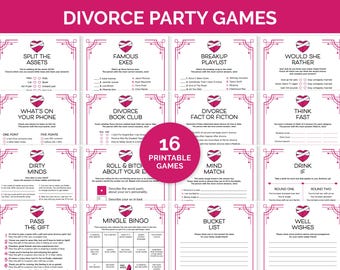 Divorce Party Games, Printable Game Bundle for a Breakup Party, Newly Single Ladies Night Games, Post Divorce Celebration Games, Divorced AF
