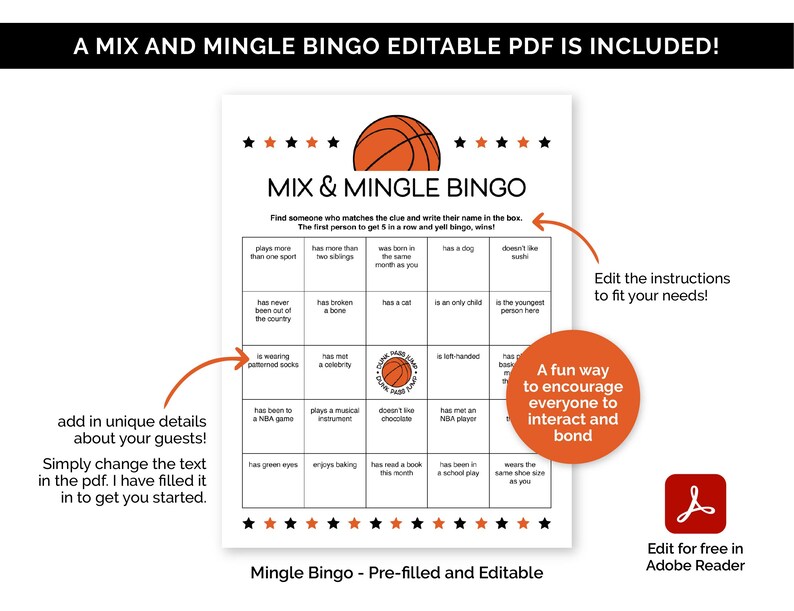 Basketball Games, Printable Games Bundle for a Basketball Team Party, Travel Basketball Team Building Games, Basketball Birthday Games. image 5