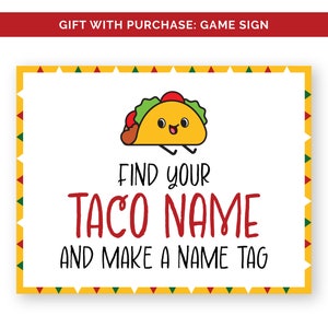 What is Your Taco Name Game, A Printable Game for Cinco De Mayo, a ...