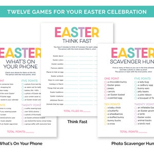 Easter Games Bundle for Adults and Kids, Printable Easter Party Games ...