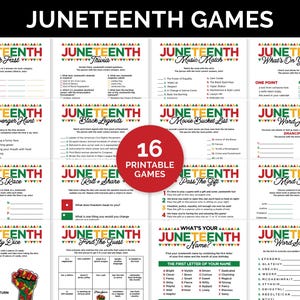 Juneteenth Games, Printable Game Bundle for Family or Classroom Juneteenth Party, Juneteenth Celebration Activities, Juneteenth Trivia Games