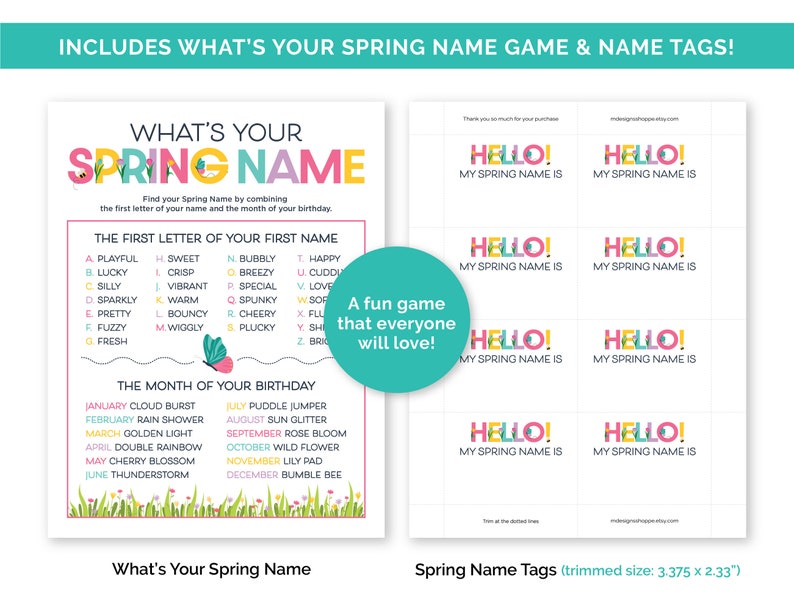 Spring Games Bundle, Printable Spring Party Games for Kids, Teens and ...