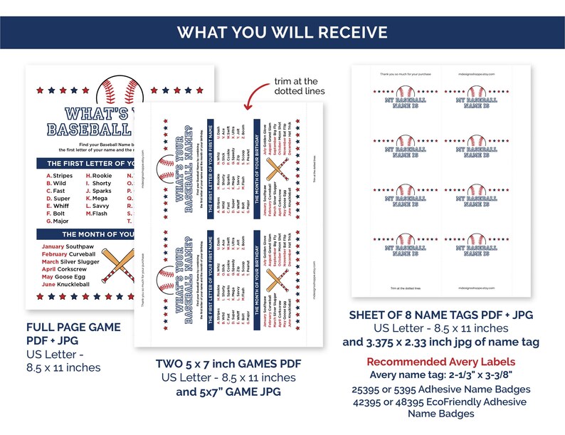 What's Your Baseball Name Game, Printable Baseball Team Building Game ...