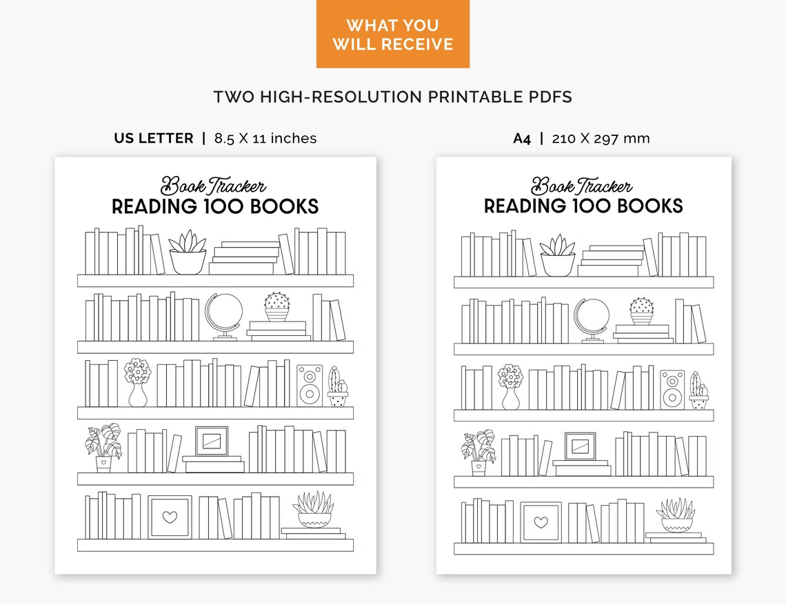 Book Tracker Printable Reading Tracker 100 Books Challenge - Etsy Canada