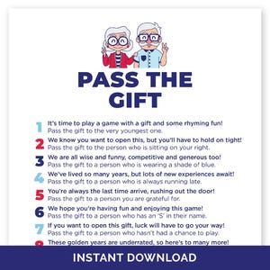 Senior Pass The Gift, Pass The Present Party Game for Senior Citizens, Retirement Home Pass The Prize, Interactive Gift Game for the Elderly