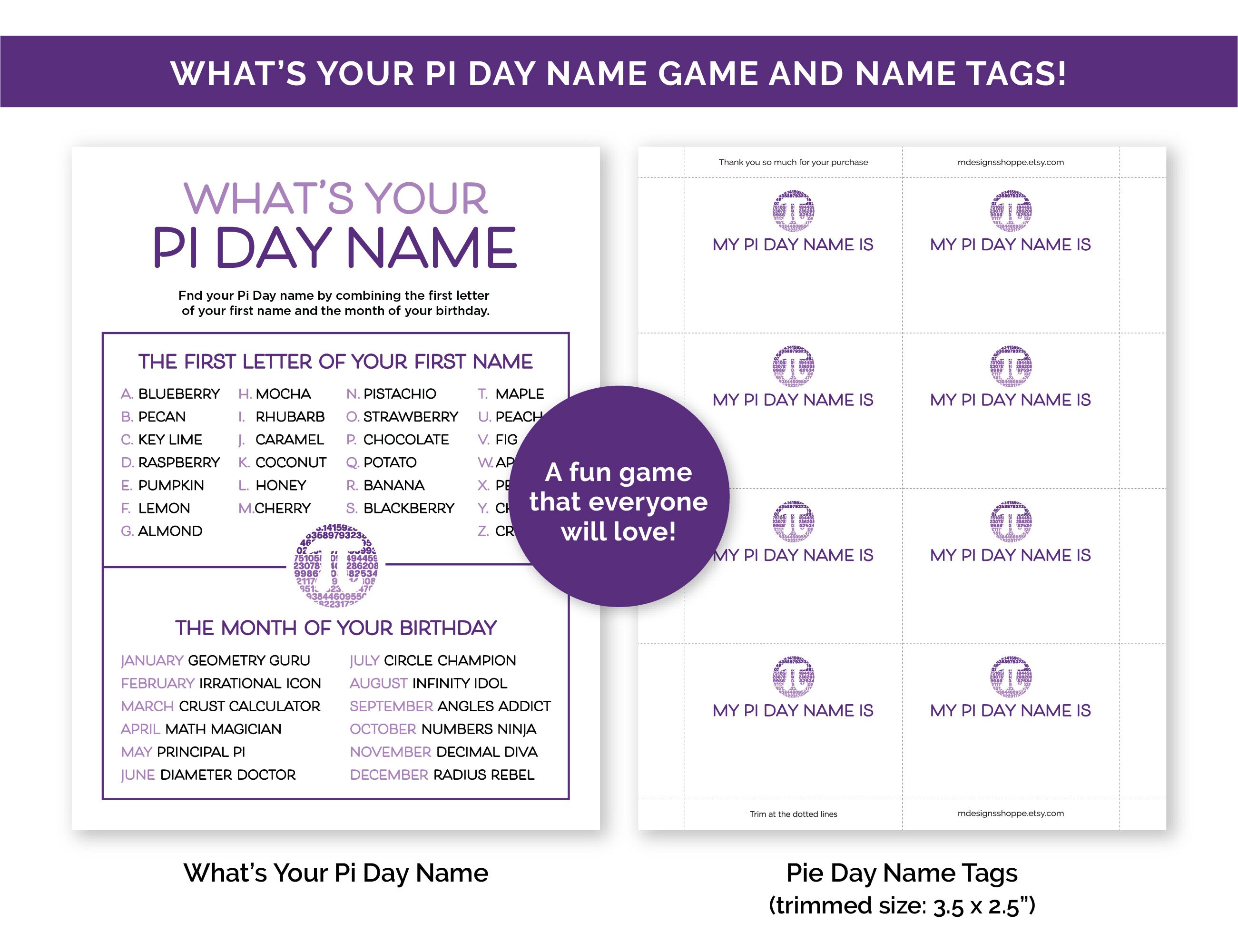 Pi Day Games, Printable Games Bundle for a Pi Day Party, Pi Day ...