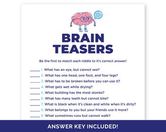 Dementia Brain Teasers, Simple Riddles for Senior Citizens, Brain Booster Game for the Elderly, Memory Game for Dementia Care, Brain Puzzles