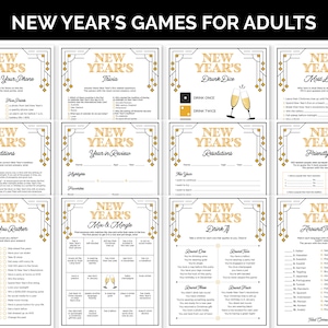 New Year&#39;s Games for Adults, Printable New Year&#39;s Eve Party Games Bundle, NYE Games for Large Groups, New Year&#39;s Party Icebreaker Activities