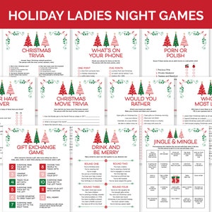Holiday Ladies Night Games, Printable Games Bundle for a Christmas Girls Night In, Friendsmas Party Games, Christmas Group Games for Adults