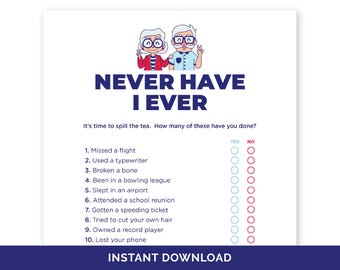 Juego "Nunca lo he hecho" para personas mayores, juego "Siempre o nunca" para personas mayores, juego rompehielos social para personas mayores, temas de conversación para personas mayores.