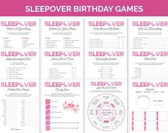 Sleepover Birthday Party Games, Printable Games Bundle for a Slumber Party, Teen & Tween Sleepover Activities, Pajama Party Games for Girls