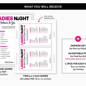 Ladies Night Games, Printable Game Bundle for a Girls' Night, Girls ...