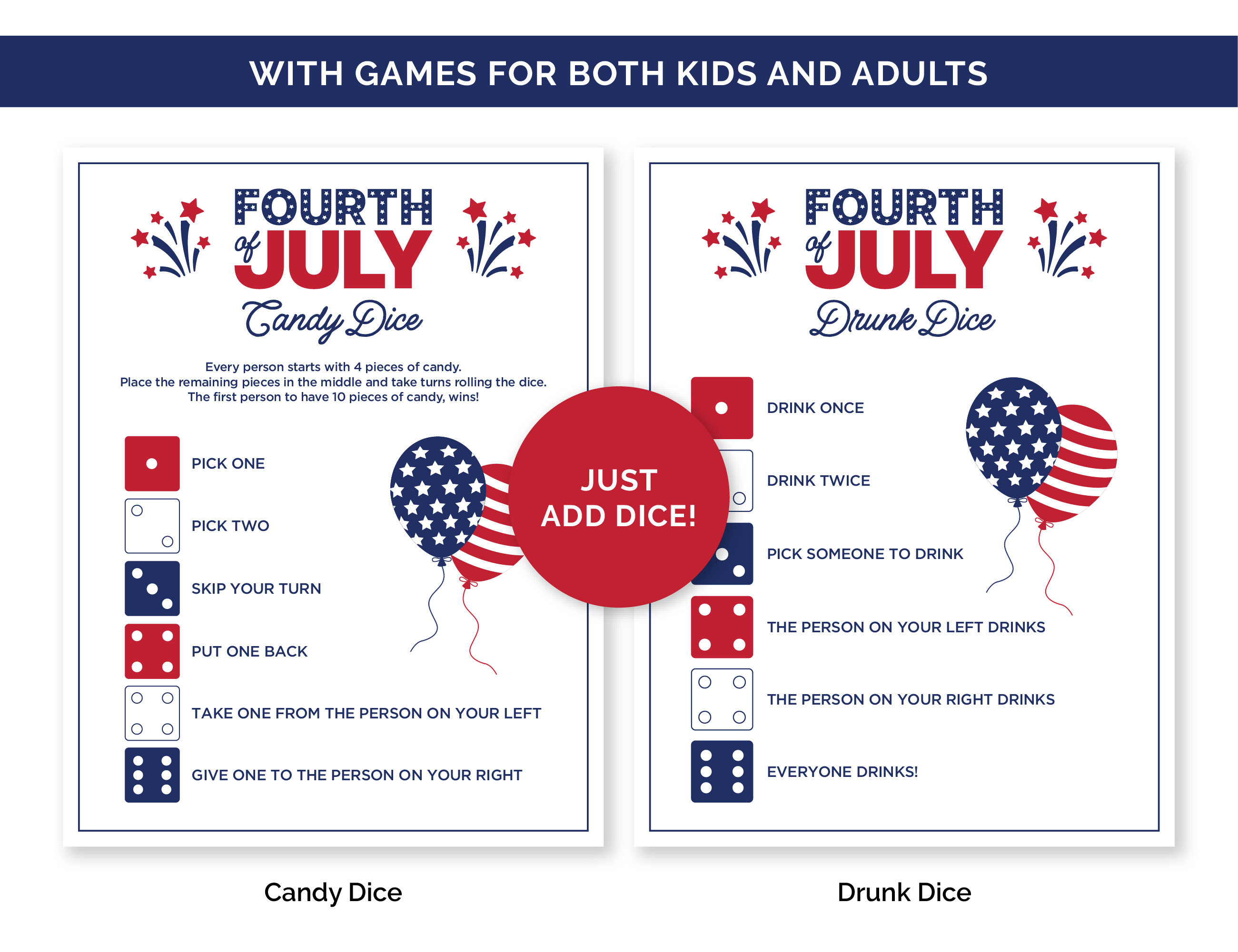 Fourth of July Games Bundle, Printable Games for a 4th of July BBQ or ...