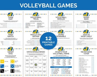 Volleyball Games, Printable Games Bundle for a Volleyball Team Party, Volleyball Team Building Games, Travel Volleyball Team Bonding Games.