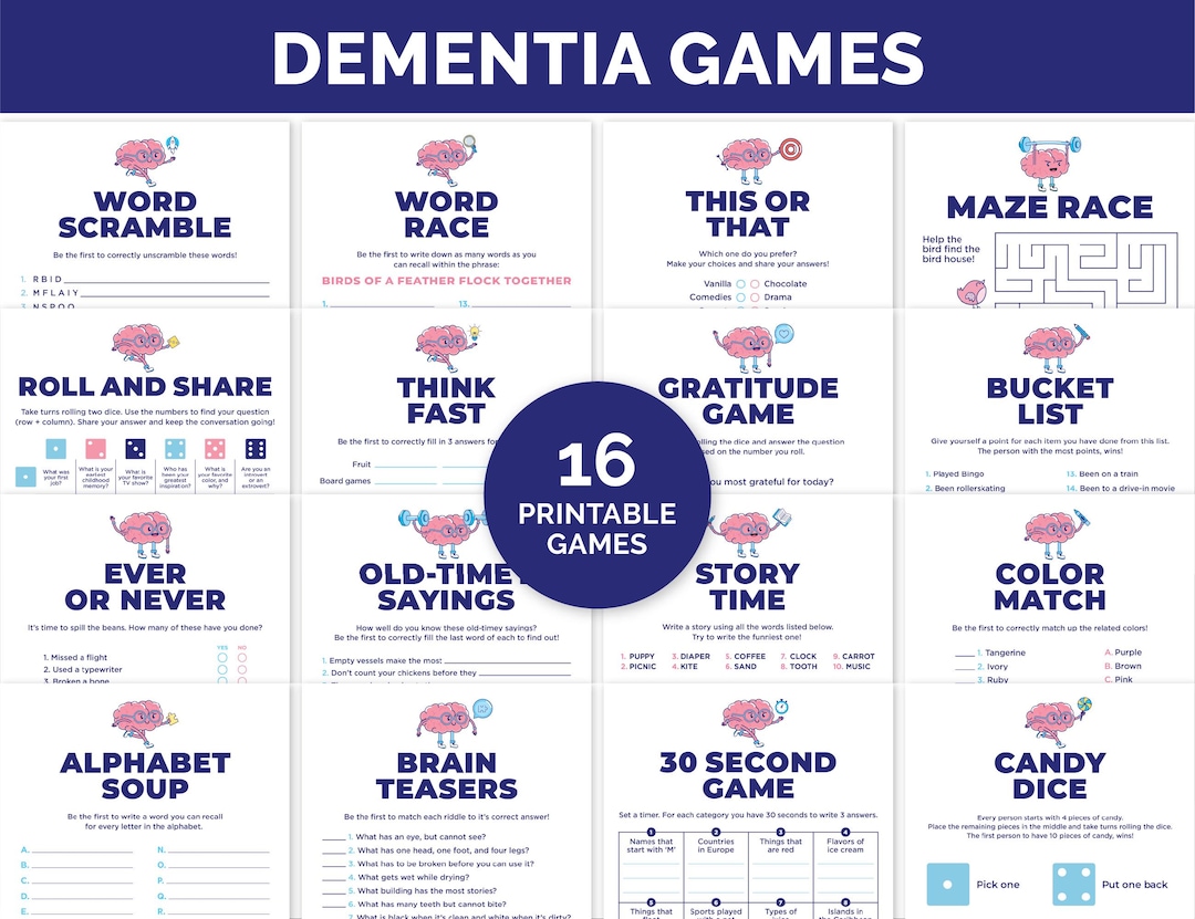 Dementia Games, Memory Games for Senior Citizens, Dementia Activities