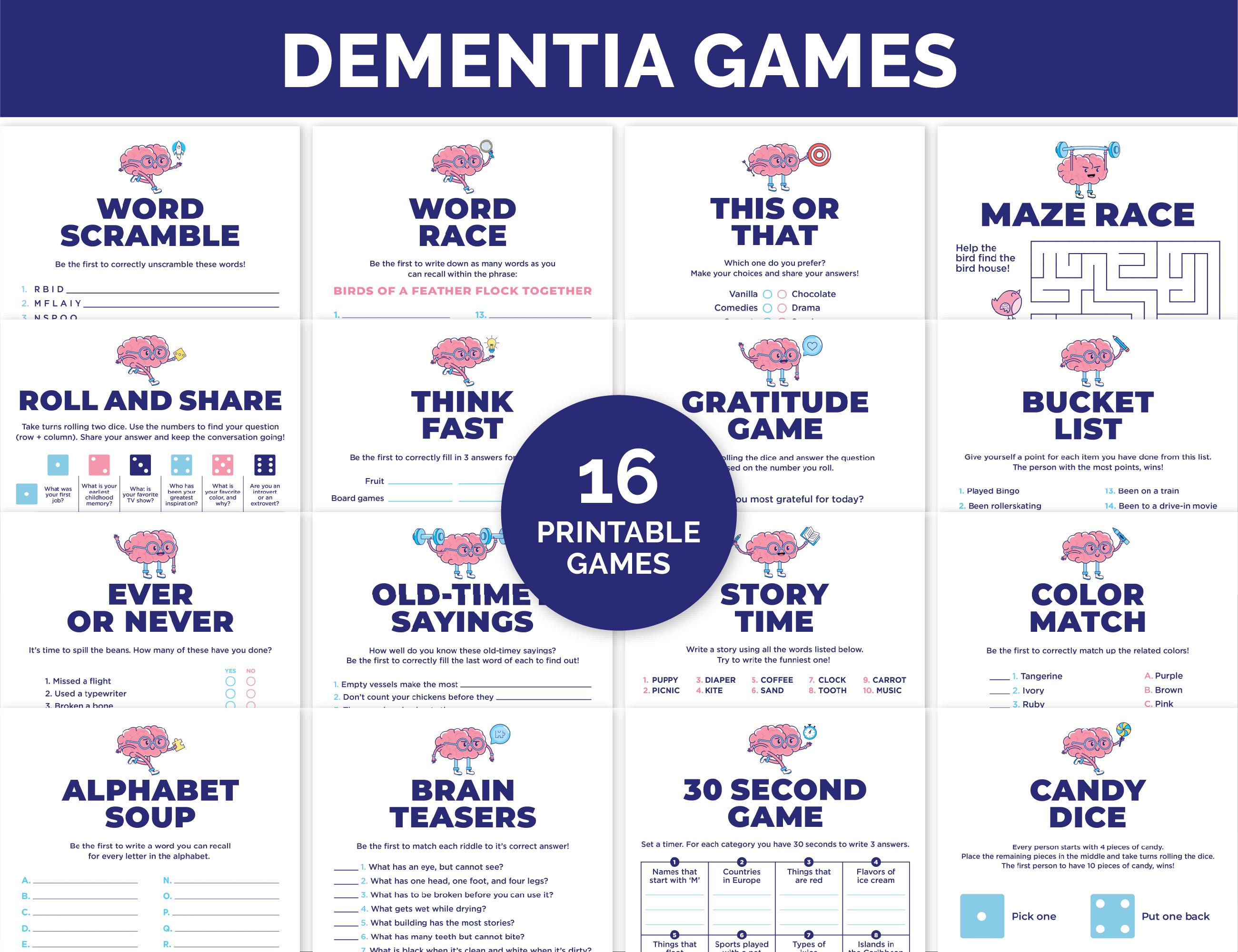 Dementia Games, Memory Games for Senior Citizens, Dementia Activities