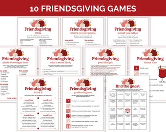 Friendsgiving Games for Adults, Printable Thanksgiving Games Bundle for Friends, Friendsgiving Party Games, Thanksgiving Girls Night Games