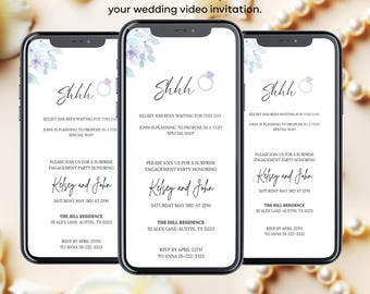 Surprise Engagement Party Invitation Template, Editable Canva Proposal Invite, Digital Engagement Invitation, Instant Download