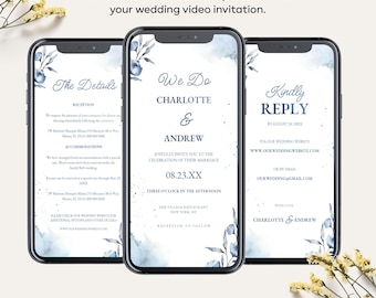 Electronic Wedding Invitation & RSVP Template, We Do Digital Wedding Invite, Mobile E-Invite, Editable Canva Invitation