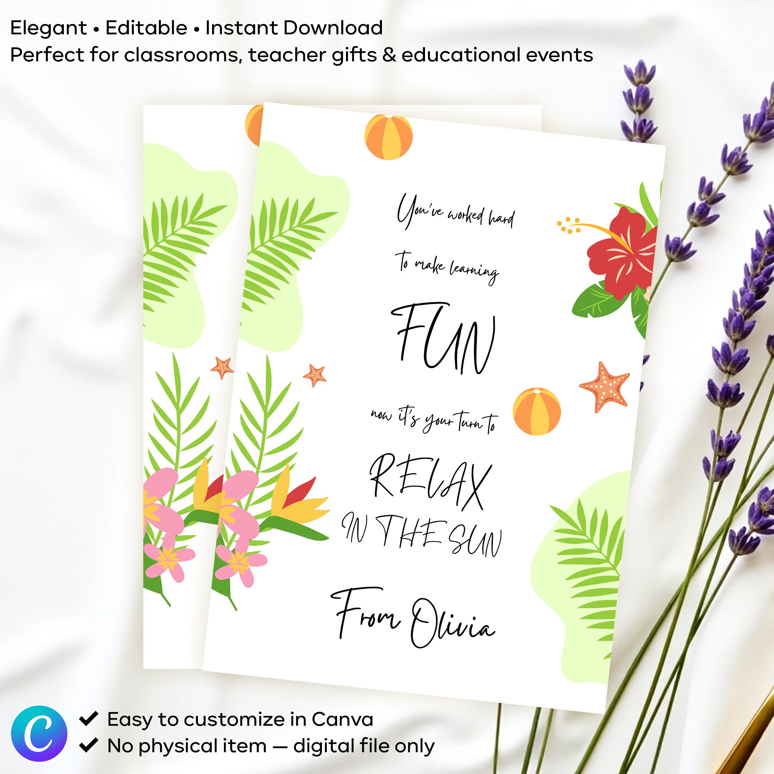 Teacher Appreciation Gift Tag Printable | Your Turn to Relax in the Sun ...