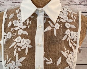 Faux Collar White Lace