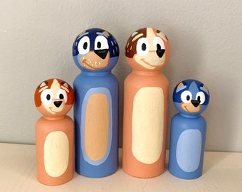 Blue Dogs Peg Dolls