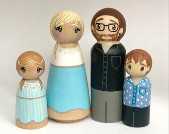 Custom Hand Painted Peg Dolls