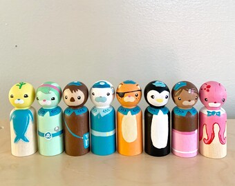 Underwater Team Peg Dolls