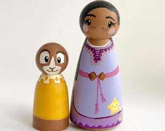 Wish Princess and Goat Peg Doll