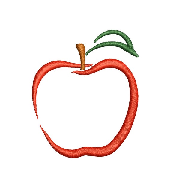 Apple embroidery design. Apple mini embroidery. Fruit embroidery design. Back to school. Teacher design. Machine embroidery.